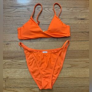 wild fable Bright Orange Two-Piece Bikini Set